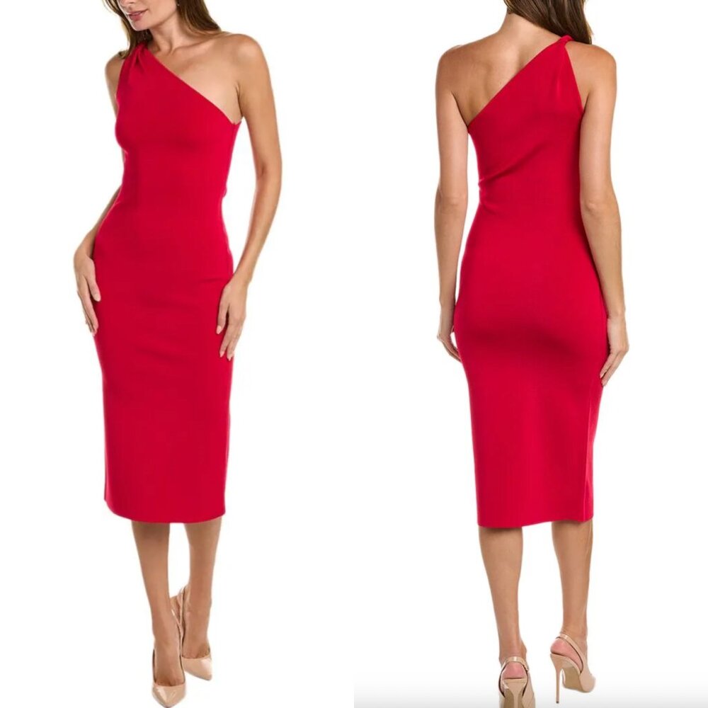 Galvan London PERSEPHONE One Shoulder Midi Dress